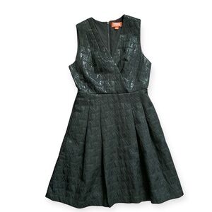 Kirna Zabete Fit and Flare Dress Women’s 6 Black Metallic Brocade